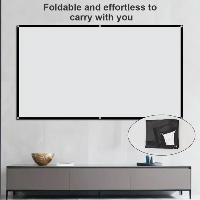 LEJIADA écran de projecteur 60-150 pouces blanc lait déchiquetage fond noir conception sans plis