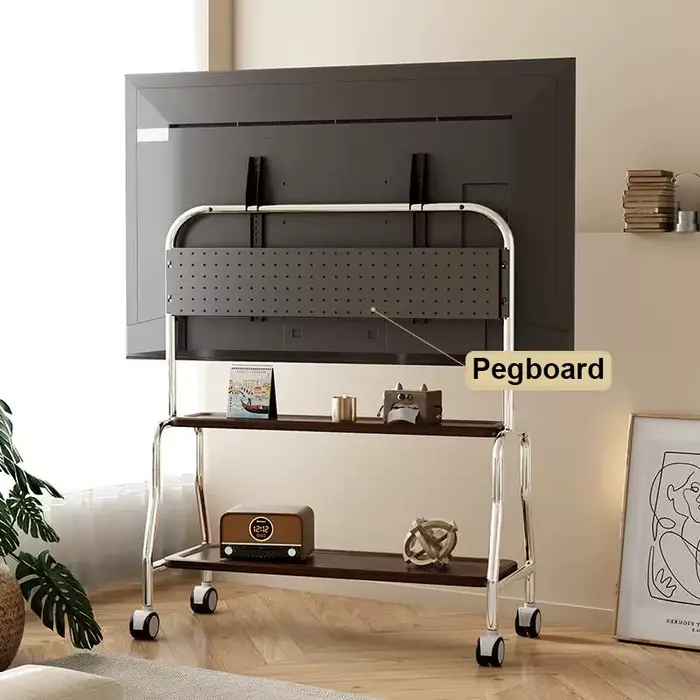 Support TV mobile 32-65 pouces en acier inoxydable