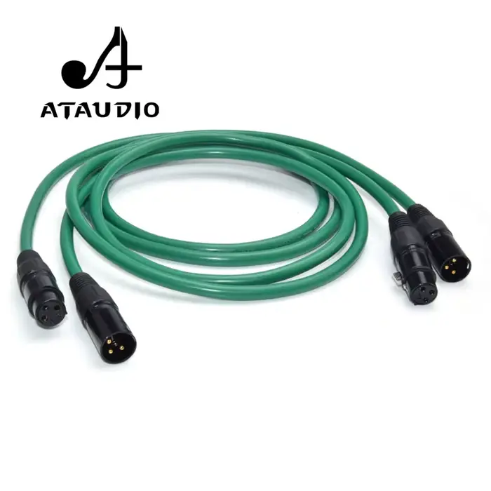ATAUDIO – câble Audio 2XLR plaqué argent, 6N OFC, mâle vers femelle, pour hi-fi, haute qualité, 2328