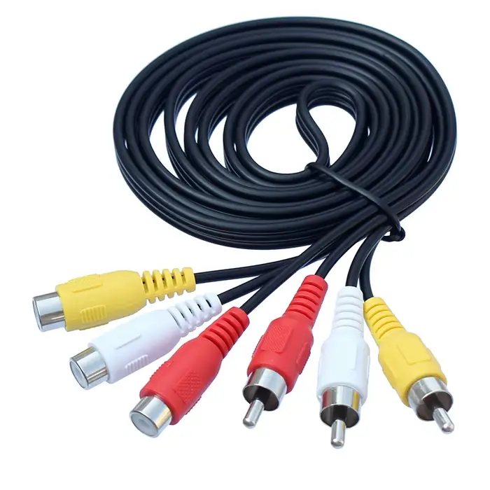 Câble d'extension Audio-vidéo AV mâle vers femelle 3RCA vers 3 RCA, 1.5m 3m 5m