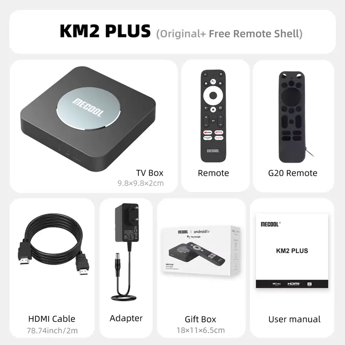 MECOOL TV Box Android TV KM2 Plus 4K Amlogic S905X4 2G DDR4 Ethernet WiFi multi-streamer HDR 0 TVBOX