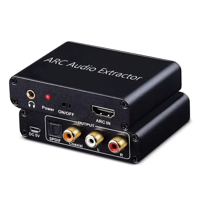 Adaptateur HDMI ARC, extracteur Audio HDMI ARC 192KHz avec SPDIF optique, Coaxial, L/R 3,5 mm, stéré
