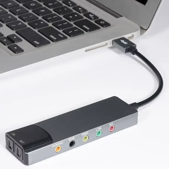Carte son optique USB externe 6 en 1
