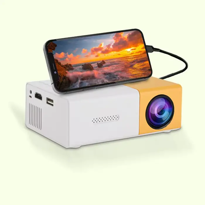 Le mini projecteur HD portable YG300 convient aux projecteurs domestiques, extérieurs et portables, 