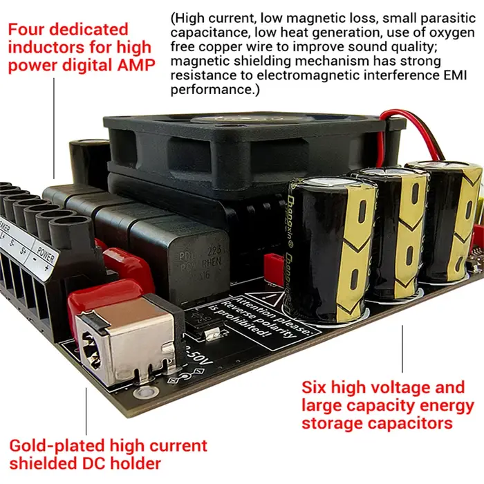 Amplificateur de qualité audiophile ZK-AS21P 2.1 canaux 300Wx2 + 600W