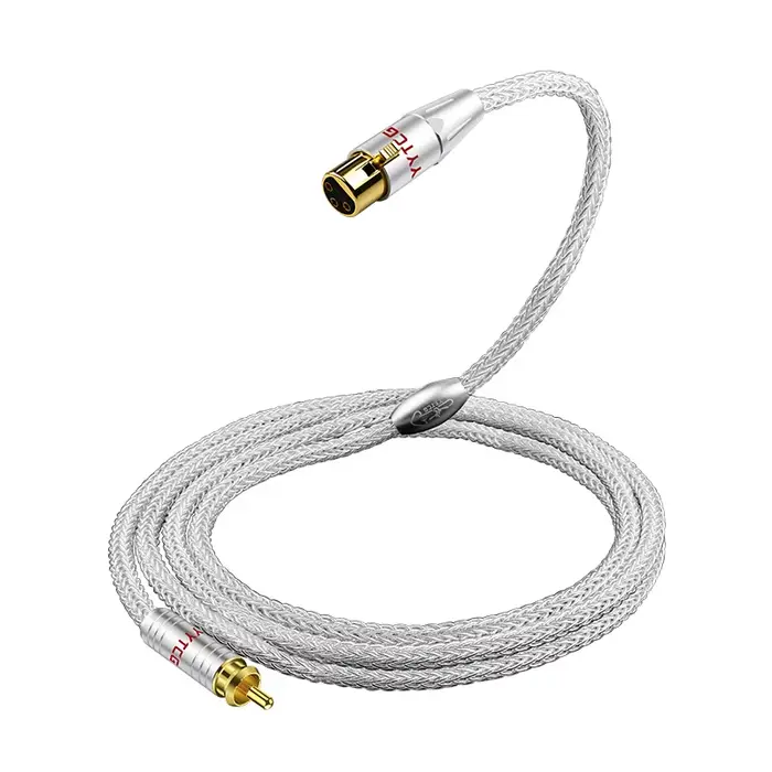Câble audio Hi-End en argent pur RCA vers XLR, adaptateur 2RCA mâle stéréo vers 2XLR mâle et femelle