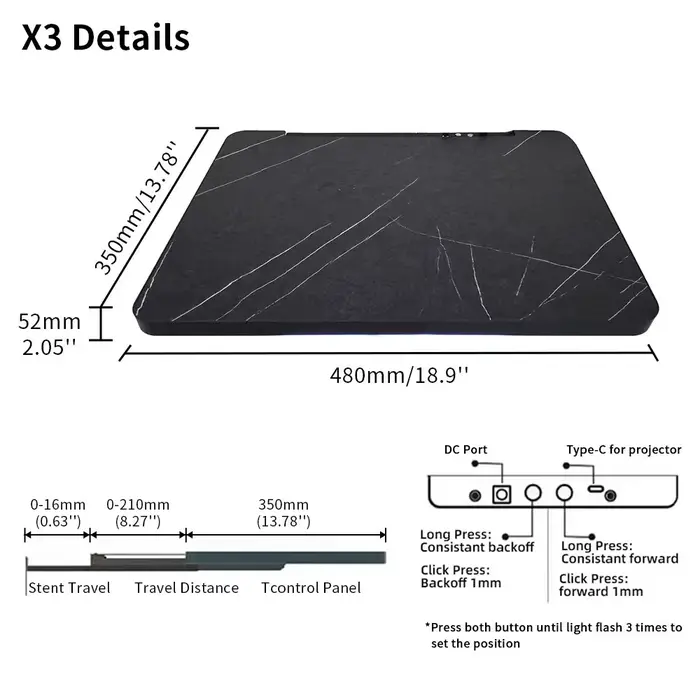 Support de projecteur JZSCREEN X7 PTZ UST, étagère, support de projecteur à ultra courte focale moto