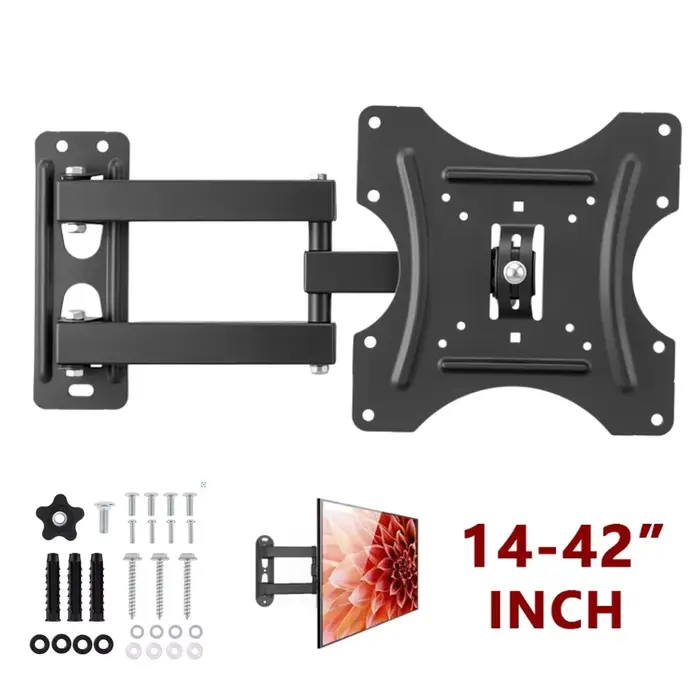 Support mural pour TV, cadre TV à écran plat, inclinaison à 15 degrés avec Fader pour moniteur LCD L