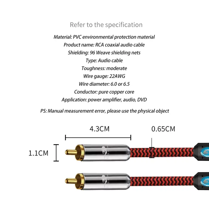 Câble Audio Coaxial numérique RCA mâle
