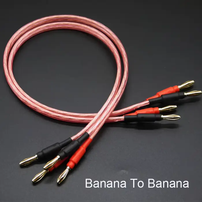 Câble HiFi banane à banane, 1 paire, pour haut-parleur Audio, 20W-300W