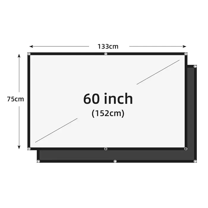 VEIDADZ-Écran de projection, 60-150 pouces, blanc, milk shred, fond noir, design sans déformement, é