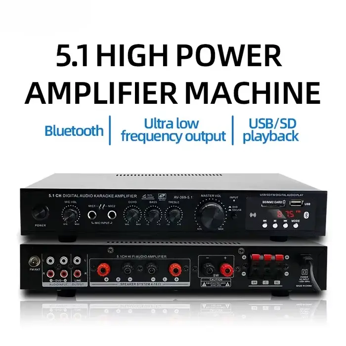 AV-369BT Bluetooth 5.1 amplificateur de haut-parleur sonore, récepteur amplificateur Audio stéréo, c