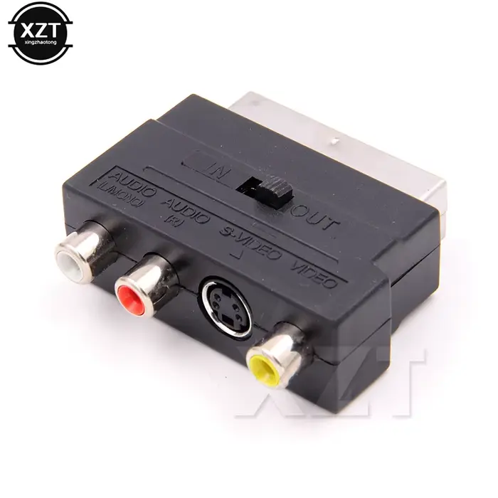 Adaptateur TV AV RGB Scart vers 3 RCA s-vidéo