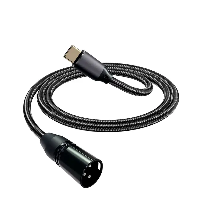 Câble audio USB C vers XLR, câble tressé d'amplificateur de puissance stéréo de type C mâle vers XLR