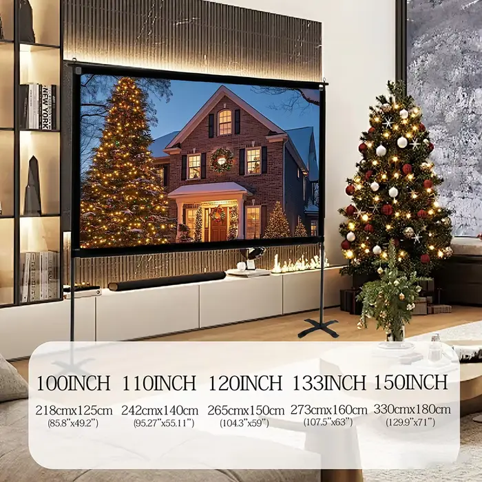 Support d'écran de projecteur 16:9 4K 1080 HD, écran de Projection Portable pour maison, bureau, jar
