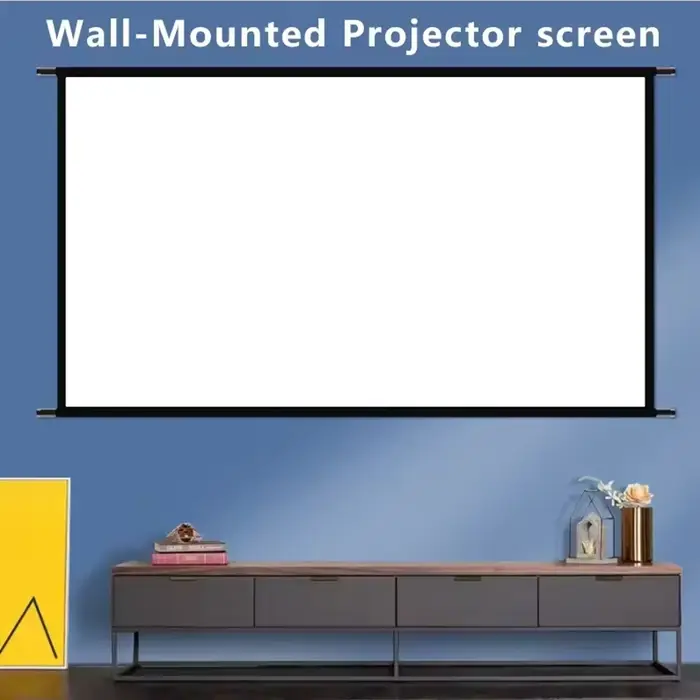 XIAOHUI Écran de projecteur mural Lait râpé 60-133 pouces Blanc sans plis 160 °