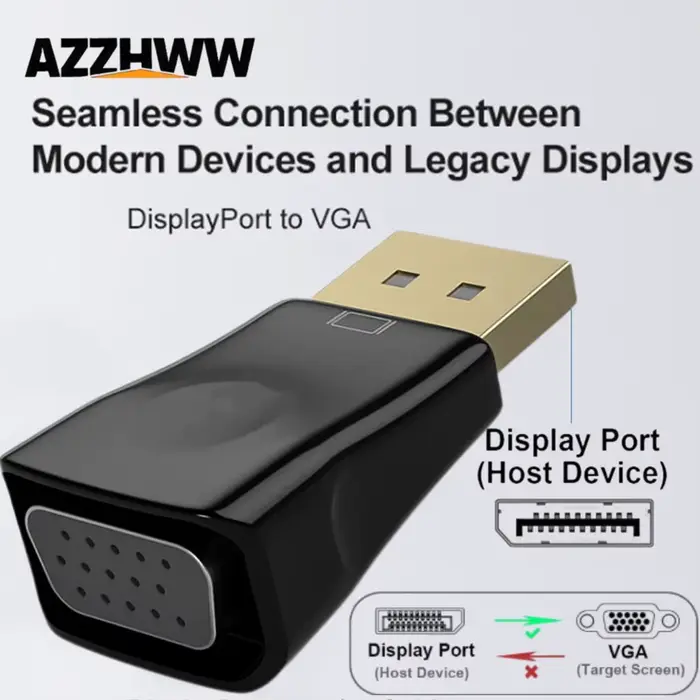 Adaptateur DisplayPort vers VGA 1080p Full HD