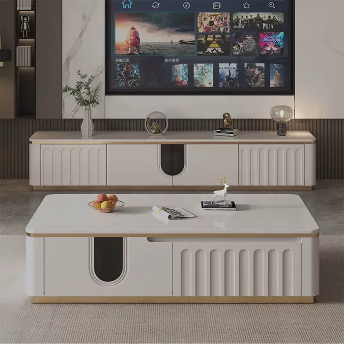 Meuble Tv Simple avec rangement, rétro, élégant, luxe, classique, tendance pour salon, Mobiletto Por
