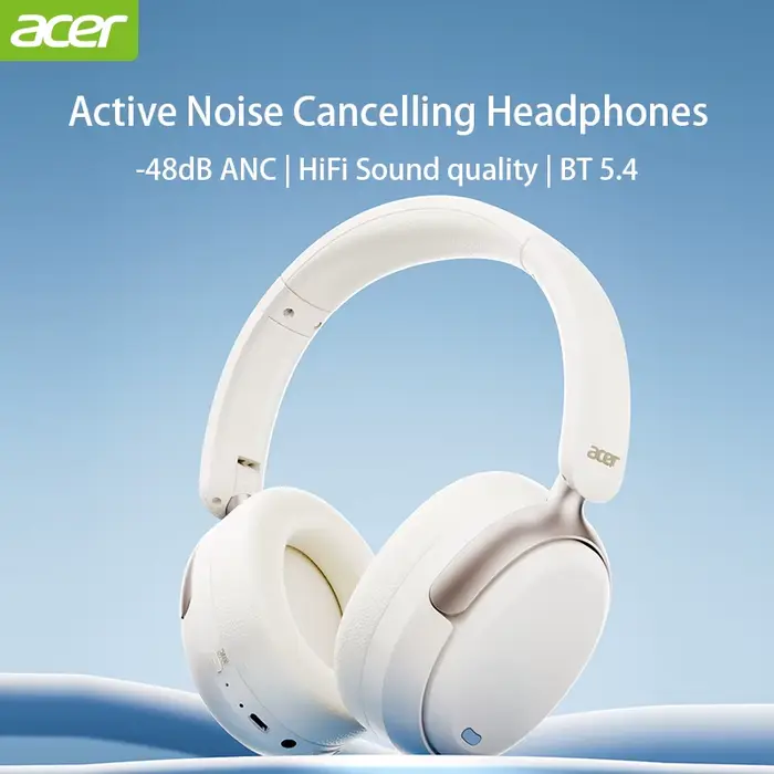 Acer OHR516 ANC casque sans fil 48dB suppression du bruit hi-res Audio spatial écouteur avec LDAC Bluetooth 5.4 sur
