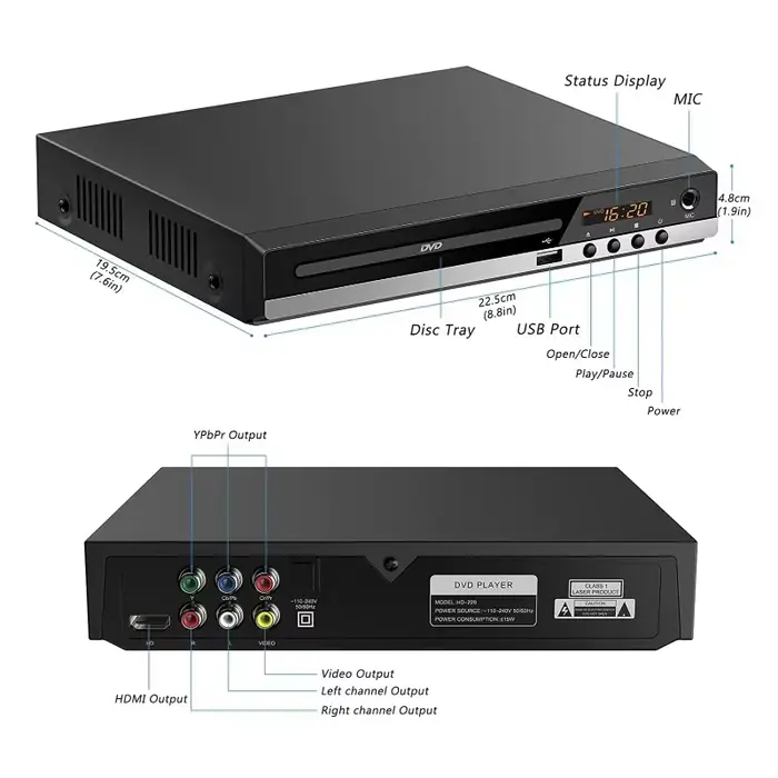 Lecteur DVD Full HD + télécommande