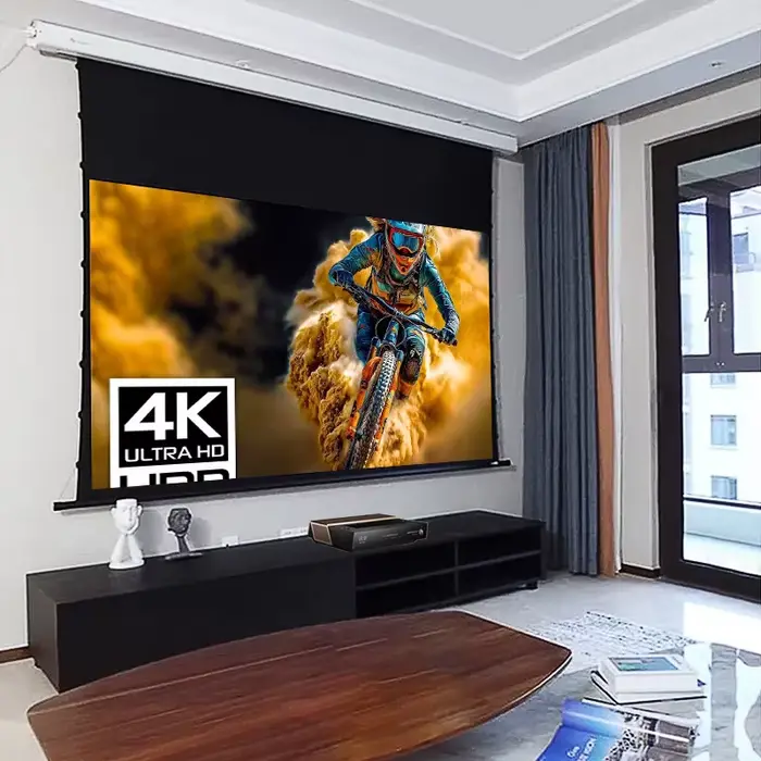 Écran de projecteur de Tension d'onglet motorisé ALR Anti-lumière