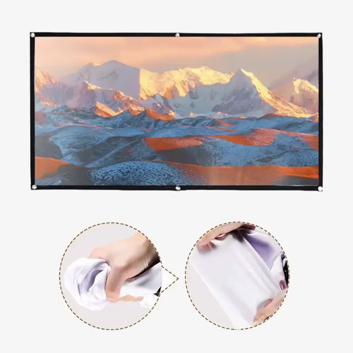 Écran de projecteur HD portable 16:9 - Rideau pliable 60/72/84/100/120 pouces pour cinéma maison