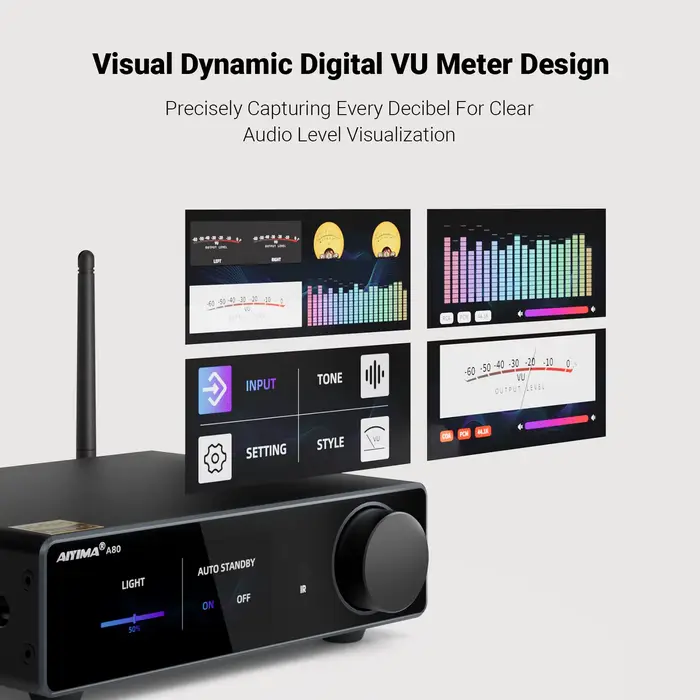 AIYIMA A80 Amplificateur de puissance stéréo Bluetooth PFFB avec DAC TPA3255 amélioré