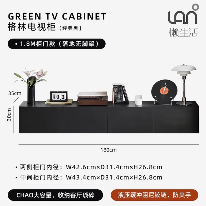 Meuble Tv brillant moderne chambre grand mur sol noir meuble Tv tiroirs hôtel Muebleso De Sala Para 