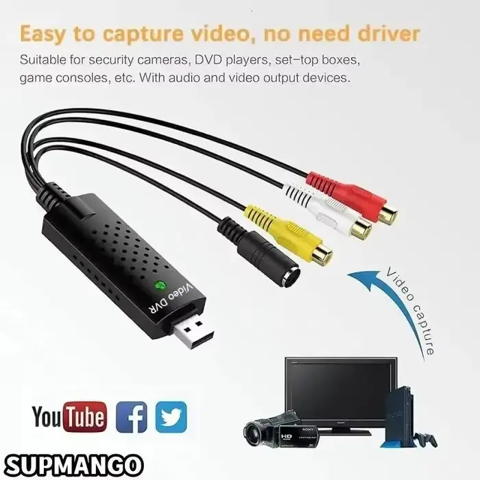Carte de capture vidéo et audio USB 2.0 Easy Cap – Adaptateur