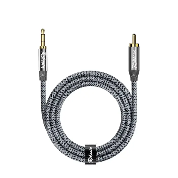 Câble Audio Coaxial numérique 3.5mm vers RCA, câble coaxial 3.5mm à 4 pôles vers RCA pour amplificat