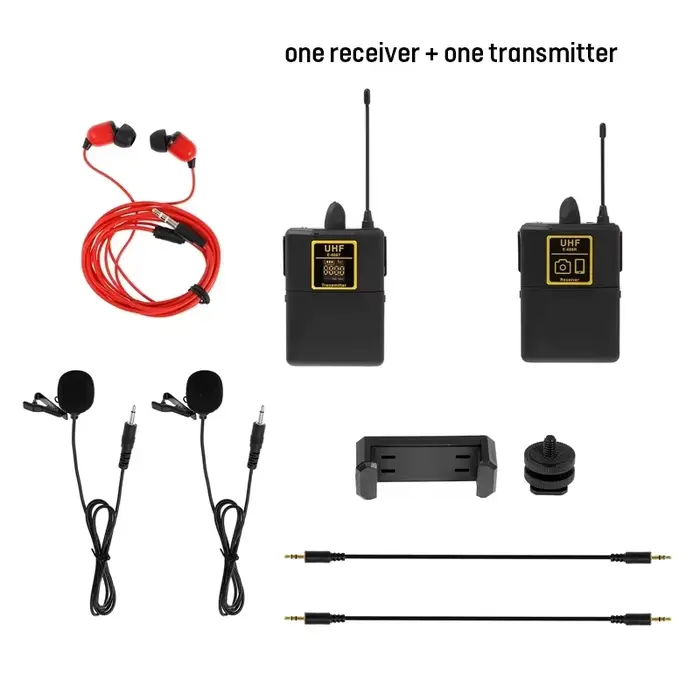 Microphone Lavalier sans fil UHF, audio, 30 canaux sélectionnables, portée de 50m, pour appareil pho