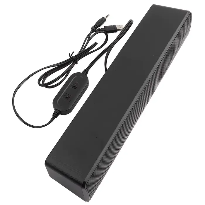 Barre de son stéréo filaire USB avec son surround basse fréquence, prise d'entrée 3,5 mm pour ordina