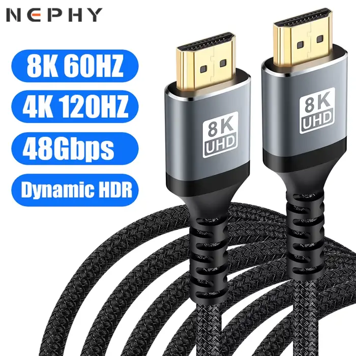 Câble HDMI Ultra haute vitesse pour TV ordinateur portable PS4 PS5 Nintendo Switch 8K 60HZ 4K 120HZ HDR HDCP 5M 7M 1 2 3 5 7 mètres de Long