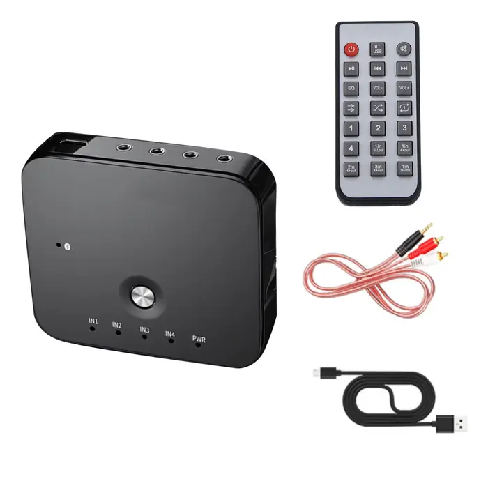 Commutateur audio stéréo sans fil HIFI, 4 ports, 3.5mm, AUX, 4 entrées 1 sortie, musique, Bluetooth 