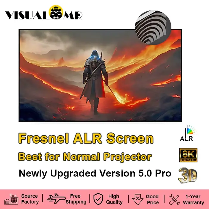 Écran de projection Karlefu Fresnel 5.0 Pro ALR, cadre de partenaires, lunette 1cm, 4 K, 8K HD, meil