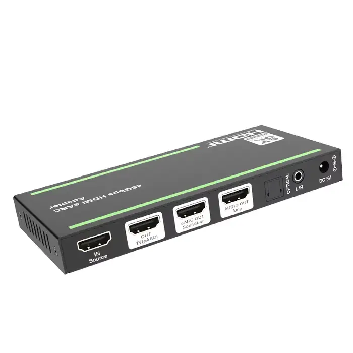 Extracteur audio compatible HDMI, répéteur, adaptateur audio, prolongateur HDMI compatible EARC, com