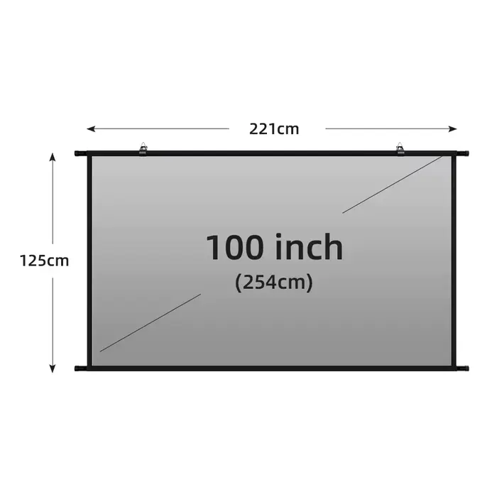 Écran de projection LEJIADA 100 pouces, nouveau, 16:9, anti-lumière, épais, 4KHD, sans perçage, mura