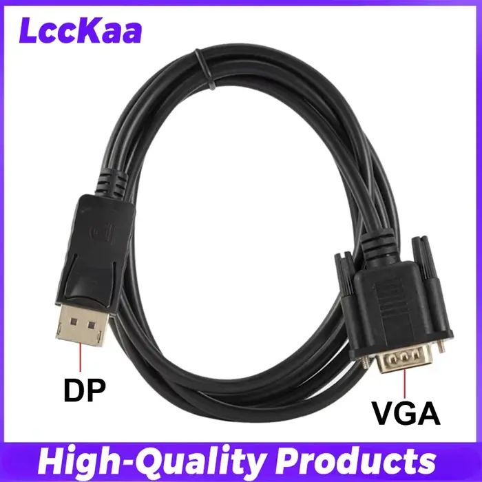 Convertisseur DisplayPort vers VGA 1.8M, adaptateur de connexion DP vers VGA, câble Full HD 1080P de