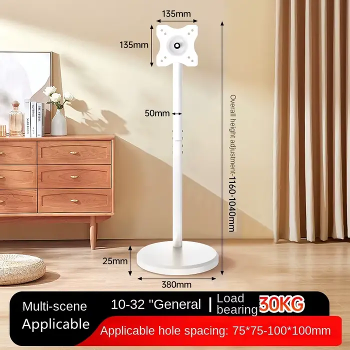 Chariot TV mobile Support TV roulant pour téléviseurs 10-42 pouces Chariot TV portable réglable en h