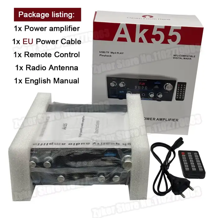 AK55 HiFi amplificateur numérique puissance maximale 90Wx2 canaux 2.0 Bluetooth Surround son ampli h