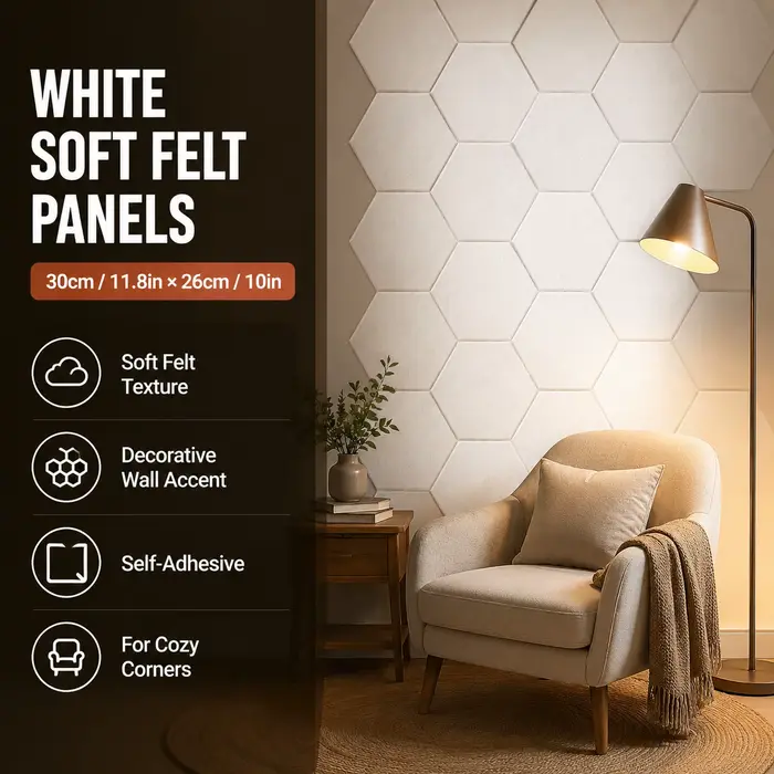 Panneaux acoustiques hexagonaux autocollants en mousse insonorisante – 3 designs pour l'absorption d
