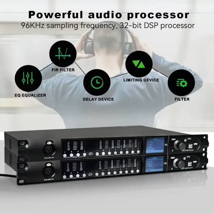 Paulkitson Driverack SD448 Processeur audio numérique avec FIR/EQ automatique, carte son USB intégré