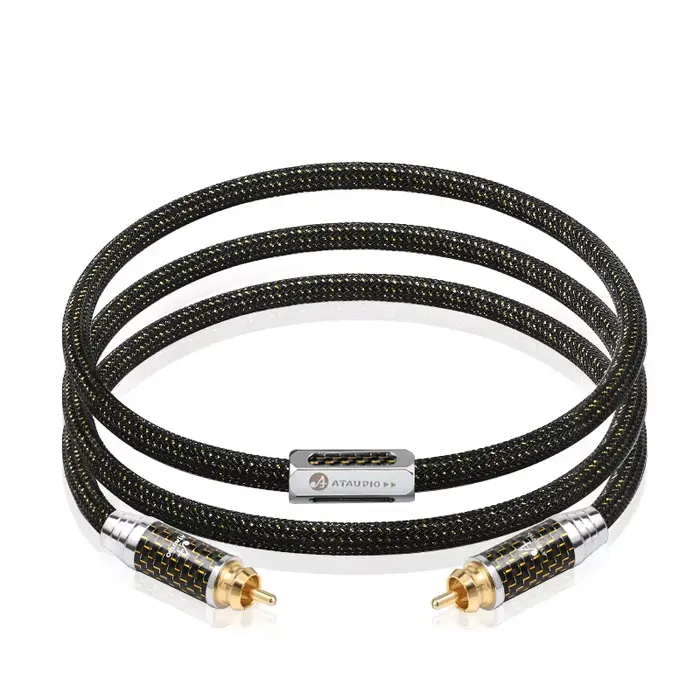 ATAUDIO RCA câble Coaxial Audio numérique haut de gamme OCC noyau plaqué or RCA vers RCA mâle cordon