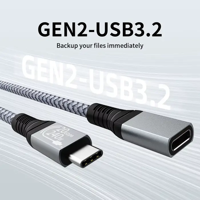 Câble d'extension USB C Audio/vidéo 4K @ 60HZ type-c mâle à femelle