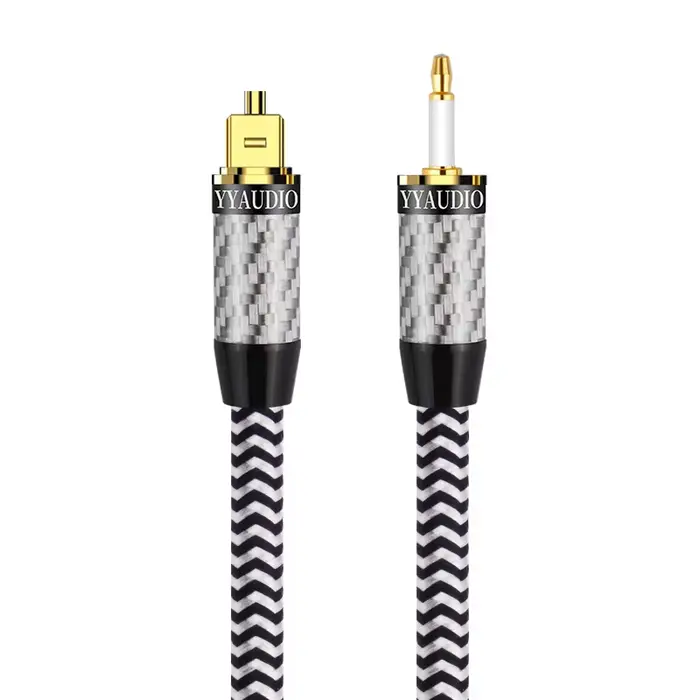 Câble audio optique numérique pour lecteur d'amplificateurs, fibre optique carrée à ronde, 3.5mm, 7.
