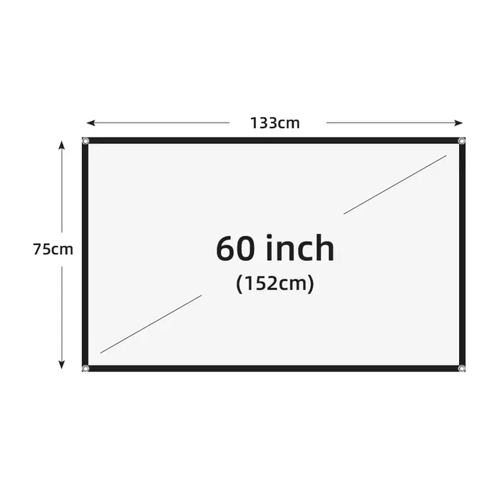 Écran de projecteur VEIDADZ blanc moins de plis 60-200 pouces écran de projection pliable portable d