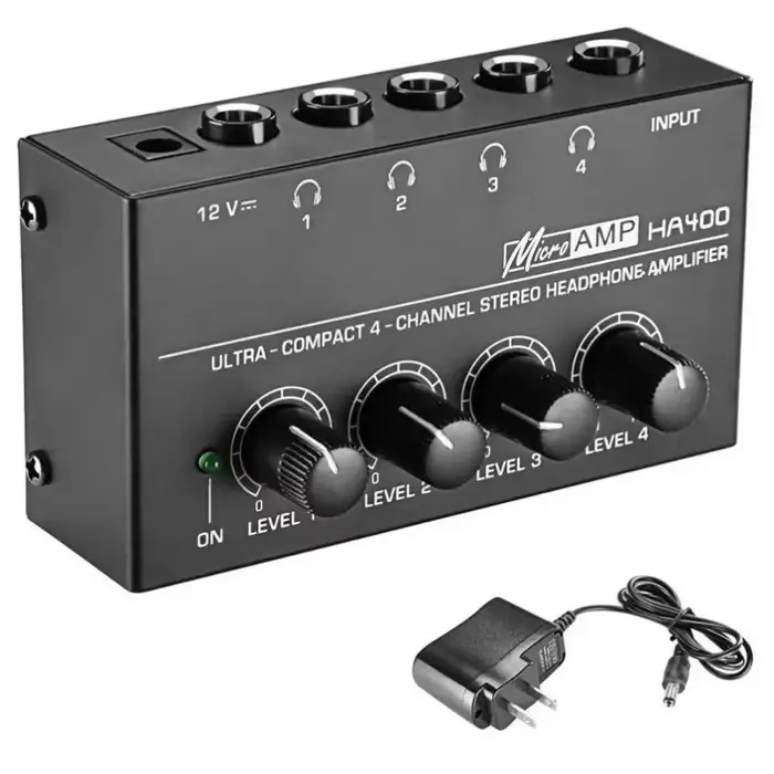 Usine 8 canaux audio casque amplificateur mélangeur HA800 métal stéréo écouteur séparateur AMP 4 can