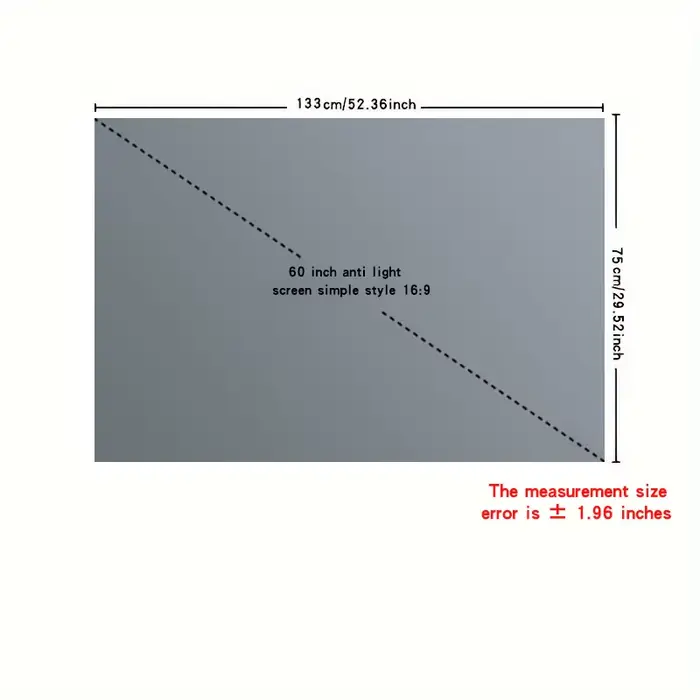 Écran de projection simple anti-lumière haute définition 60-120 pouces 16:9, adapté au bureau, à l'i