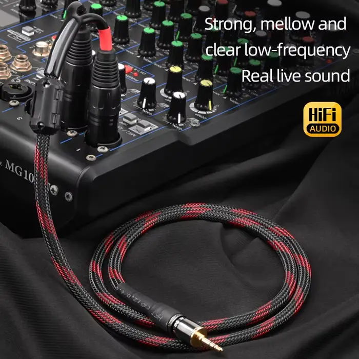 ATAUDIO câble HiFi XLR 3.5mm vers XLR Aux cordon Audio TRS stéréo 3.5 à 2XLR mâle pour Microphone ordinateur téléphone haut-parleur amplificateur